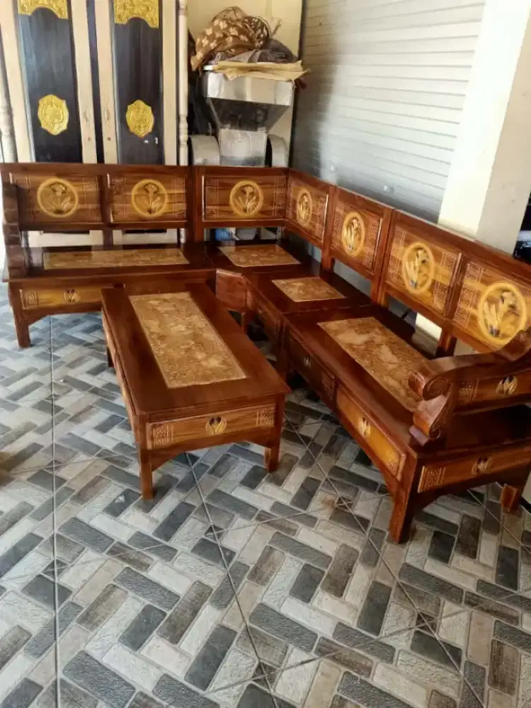 Kursi Kayu Jati Sudut/Pojok/L Minimalis