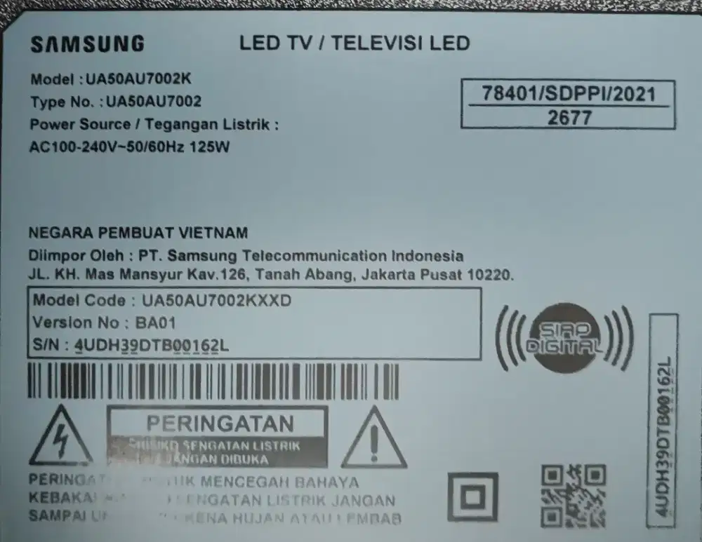 TV Samsung 50 inch Rusak