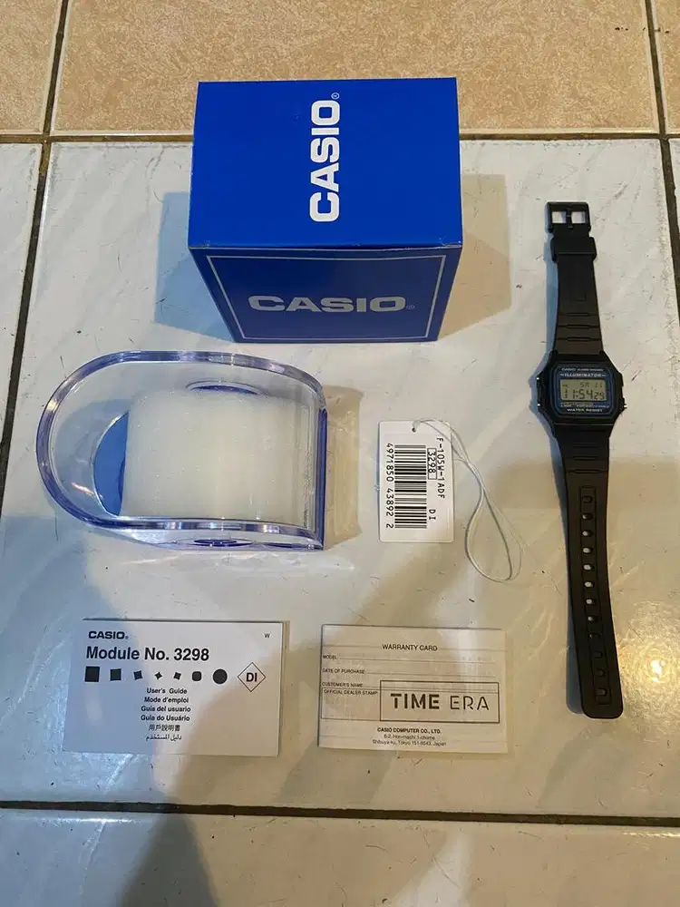 Jam Tangan Pria - CASIO F-105W-1ADF - ORIGINAL - Black - Resin