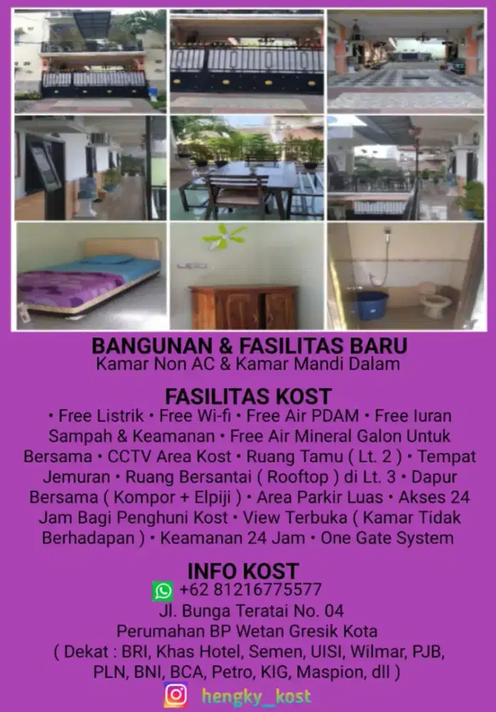 Kost terjangkau di dalam Perumahan BP Wetan Gresik