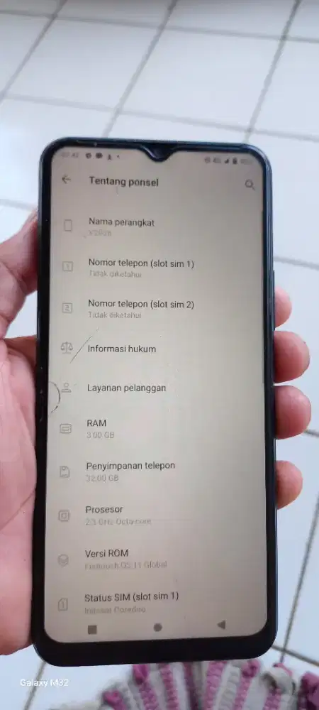 Vivo. Y12s. 3/32 mnus lyar retak sgel oriain dah pake tg