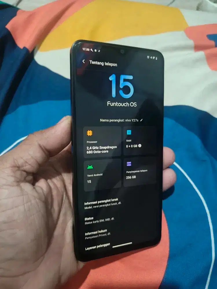 Vivo Y27S NFC Ram 8+8/256 Mesin Normal Segel Fisik Mulus
