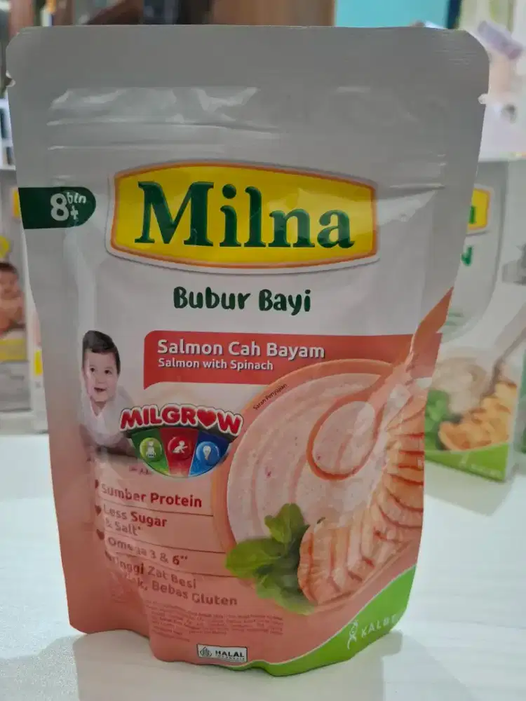MILNA bubur bayi Salmon cah Bayam 100 gram