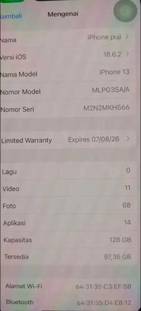 Jual iphone 13 starlight origina GDN