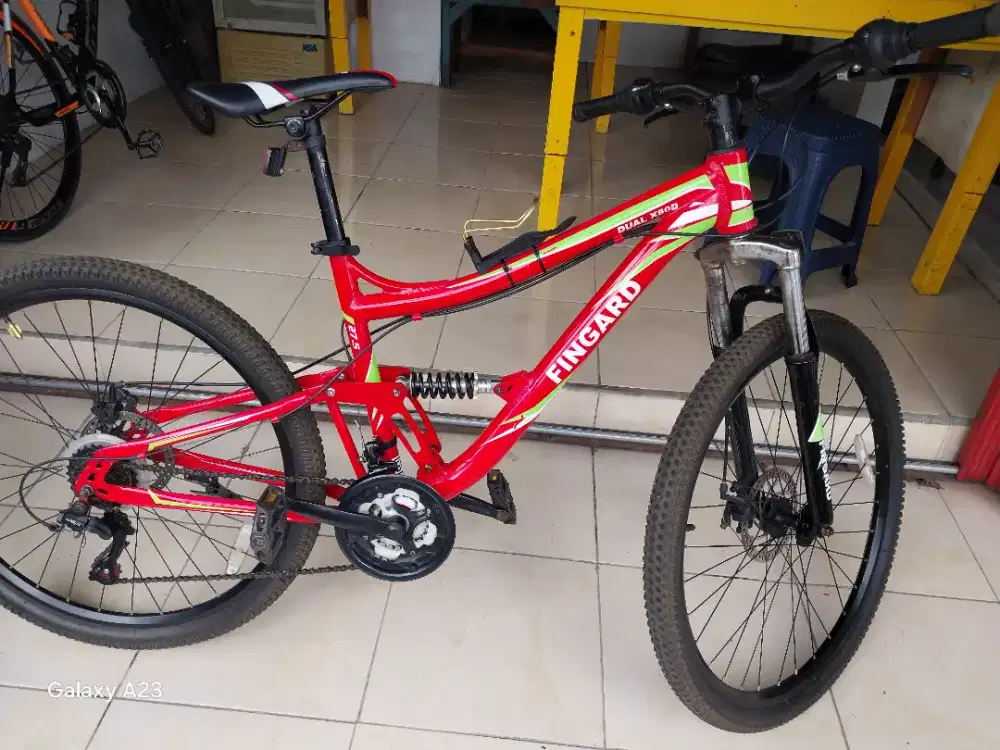 Jual aja nih dah jarang gowes mtb fingard dual X 80 D uk 27,5 normal