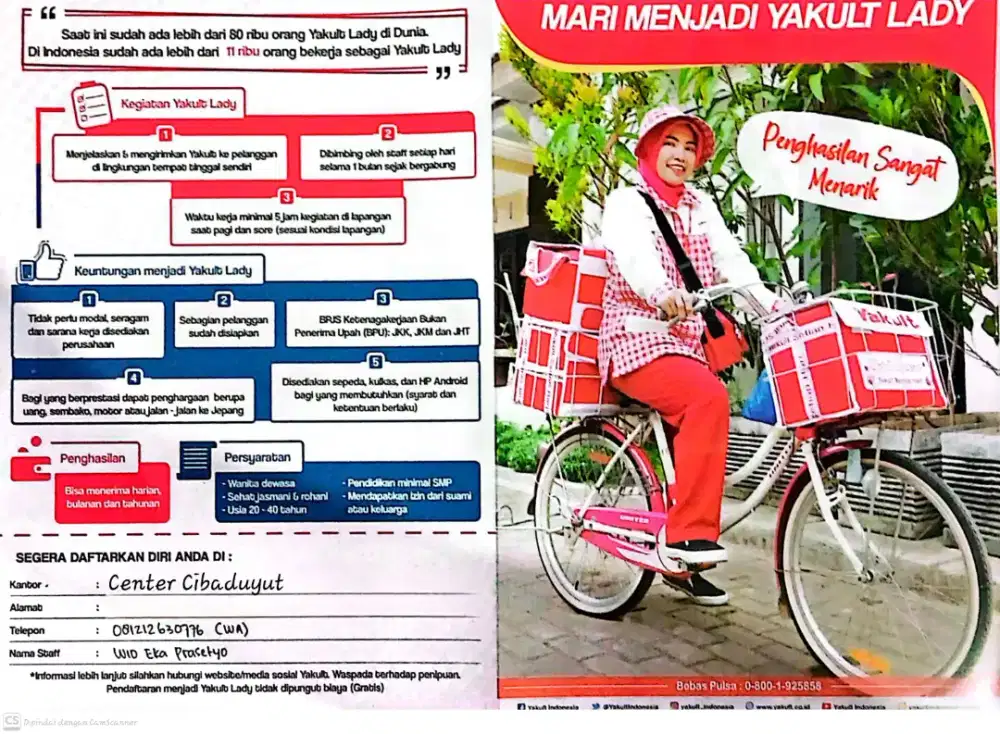 Dicari Agen Resmi Yakult Lady