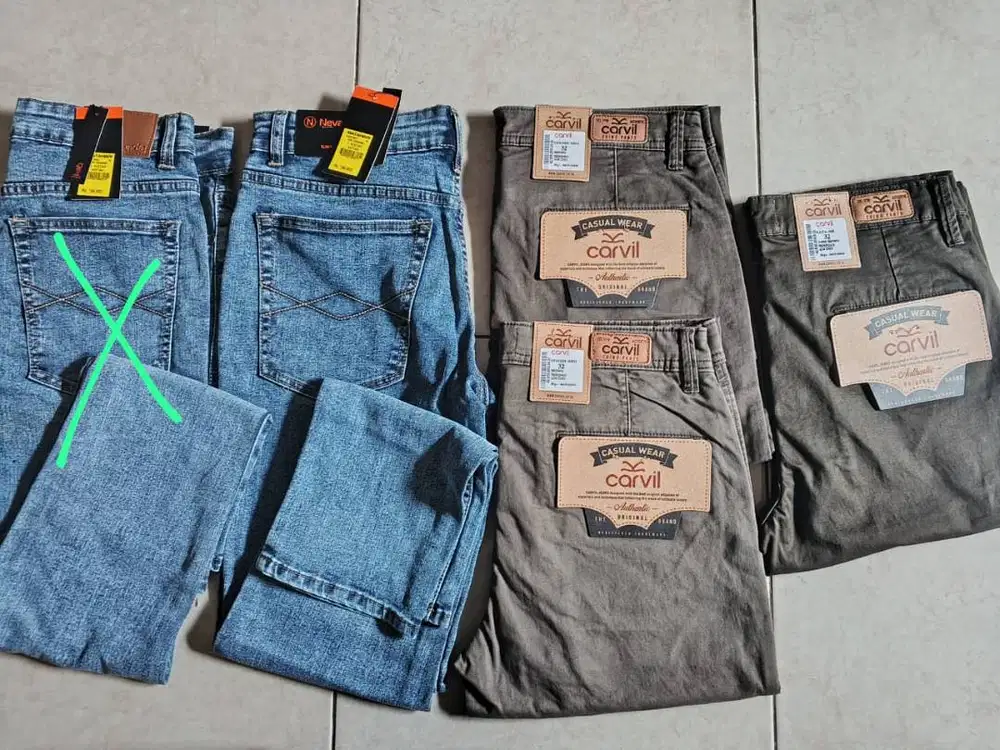 Celana Original Nevada Jeans dan Chino Carvil Cowok 32