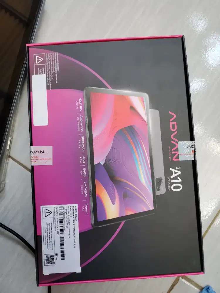 Tablet Advan A10 4/64gb Wifi only (3 bulan pakai, masih garansi)
