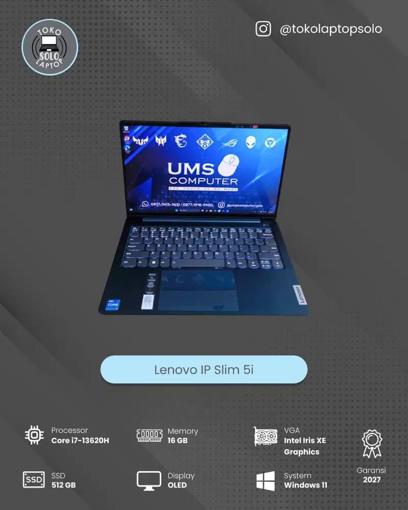 LENOVO IDEAPAD SLIM 5 CORE i7-13620H RAM 16GB SSD 512GB OLED