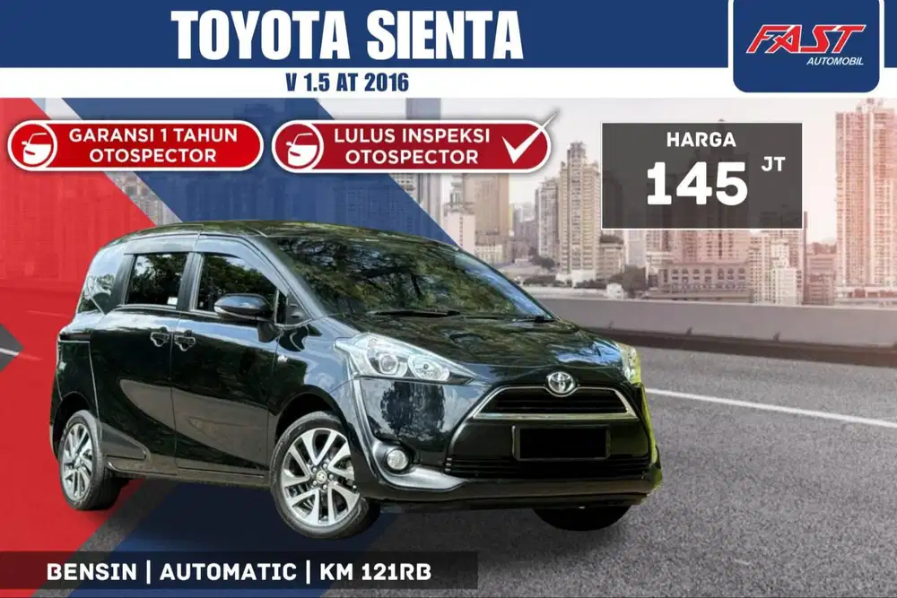 TOYOTA SIENTA 2016 V 1.5 AT SERVICE RECORD & PAJAK PANJANG #F3ST