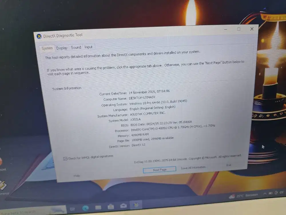 Asus X302LA i3 gen 4 siap pake