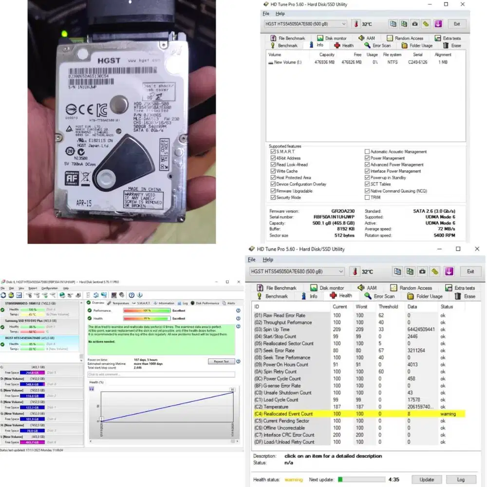 HDD 500GB 2.5inch Hitachi (Sentinel 100/95)