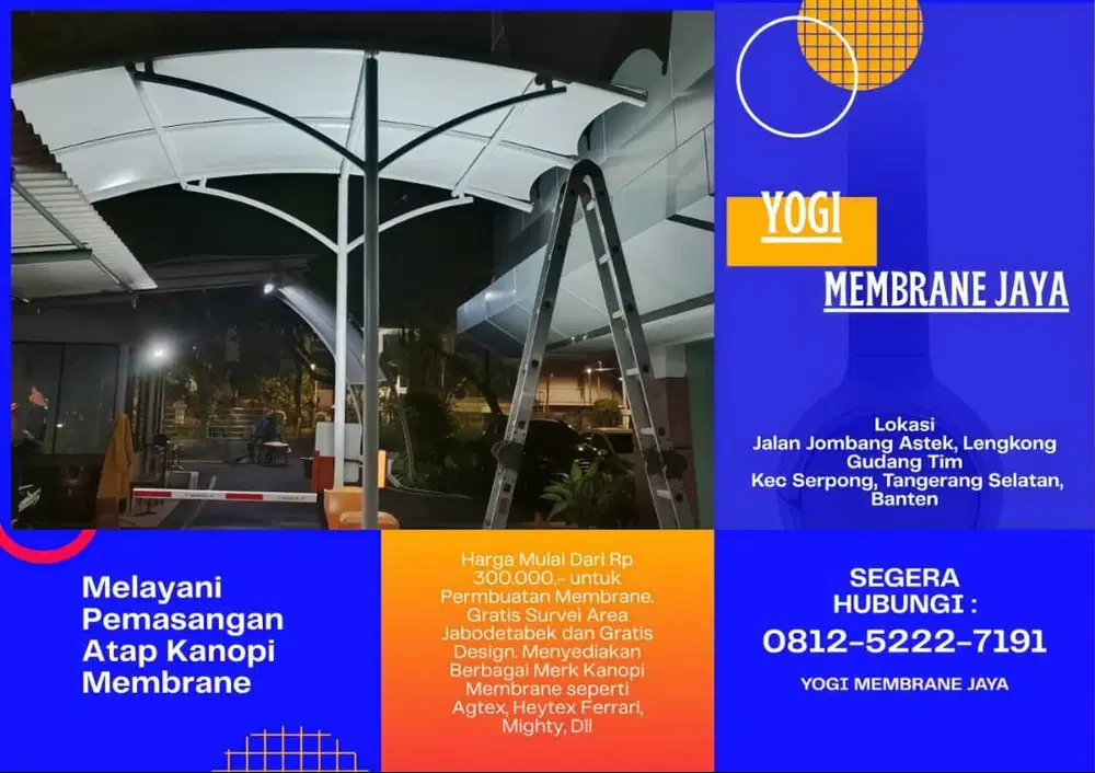 Harga pasang atap kanopi membran grogol petamburan jakarta barat