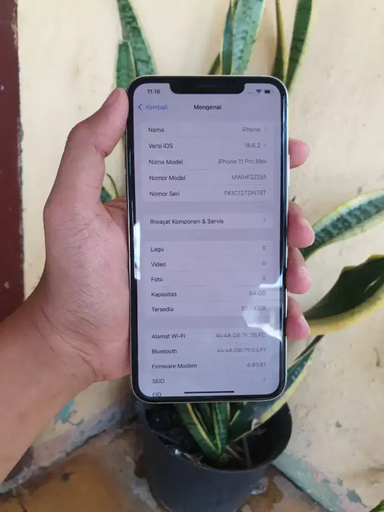 Iphone 11 pm 64gb ex inter sinyal regis terdaftar