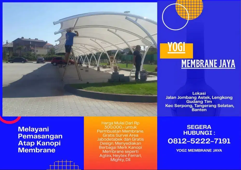 daftar pemasangan kanopi membrane cempaka putih jakarta pusat