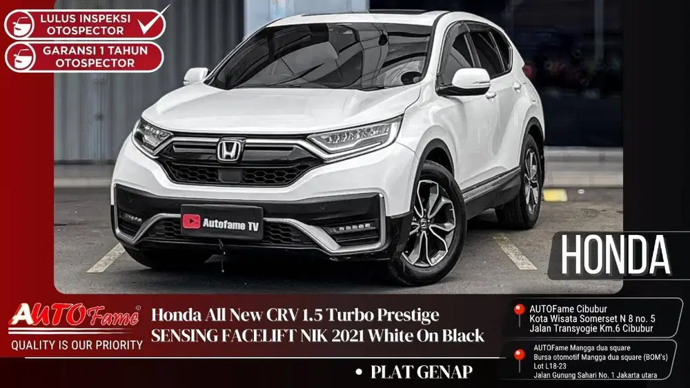 Honda All New CRV 1.5 Turbo Prestige SENSING FACELIFT NIK 2021