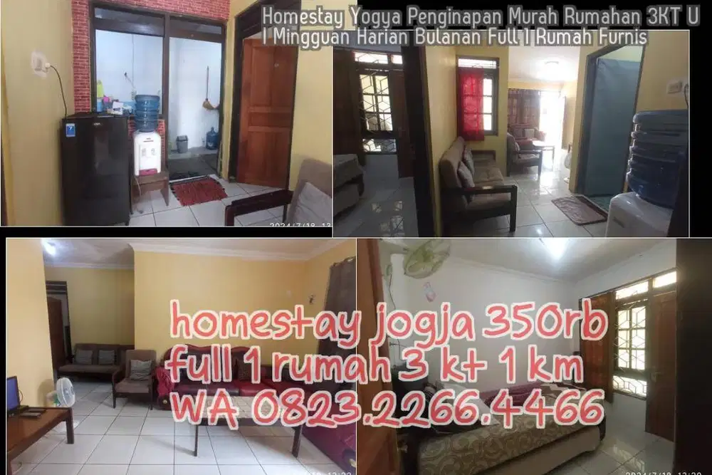 Homestay Yogya Penginapan Murah Rumahan 3KT UI Mingguan Harian Bulanan