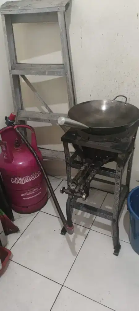 Borongan kompor api besar rice cooker gas meja kayu besar bekas dll