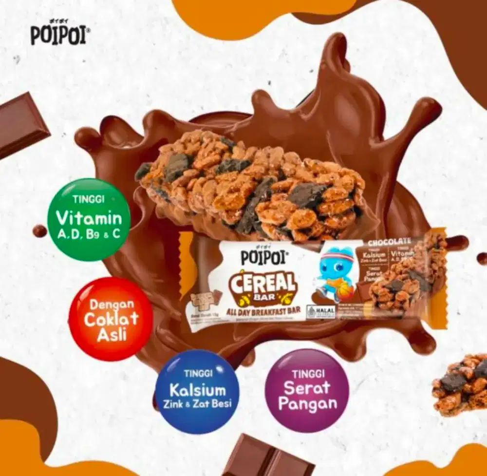 Cereal Bar Poi Poi rasa Chocolate 15g x 12pcs