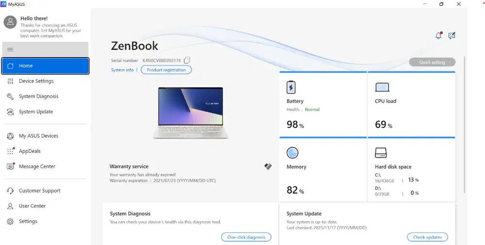 Asus Zenbook UX433F i5 8GB