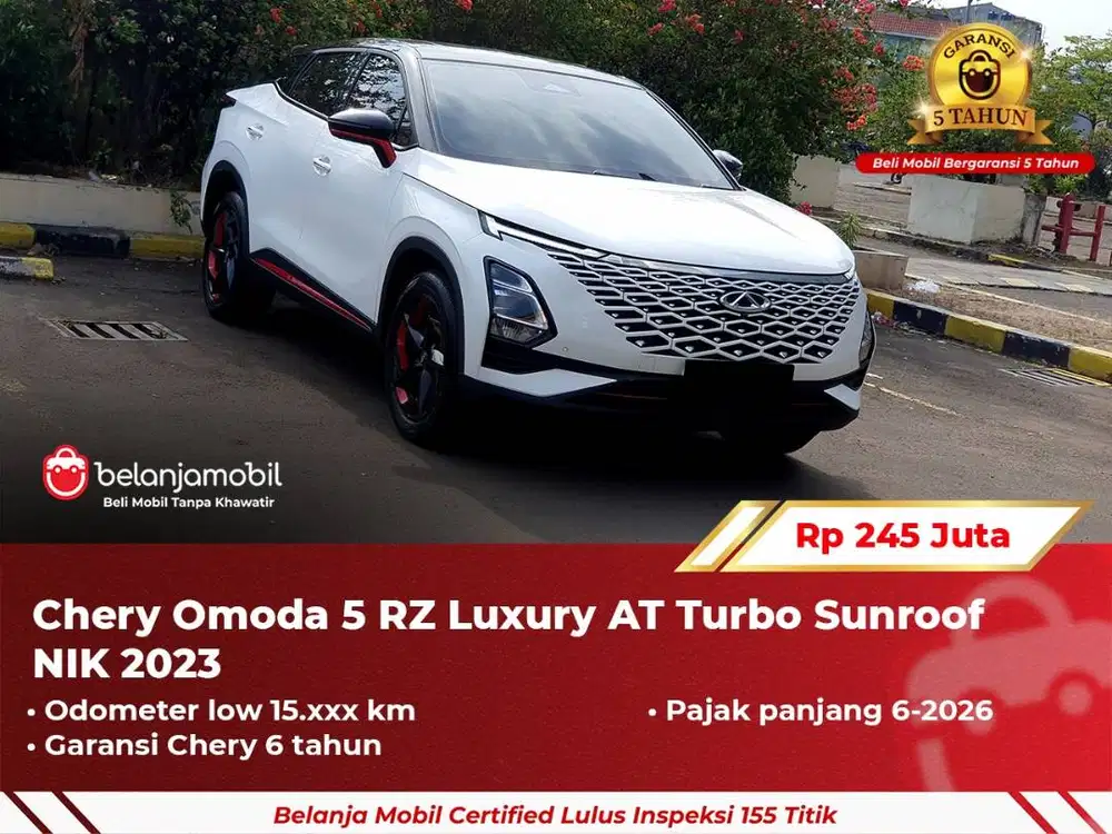 [ GARANSI 5TH ] Chery Omoda 5 RZ Luxury AT Turbo Sunroof 2023 2024