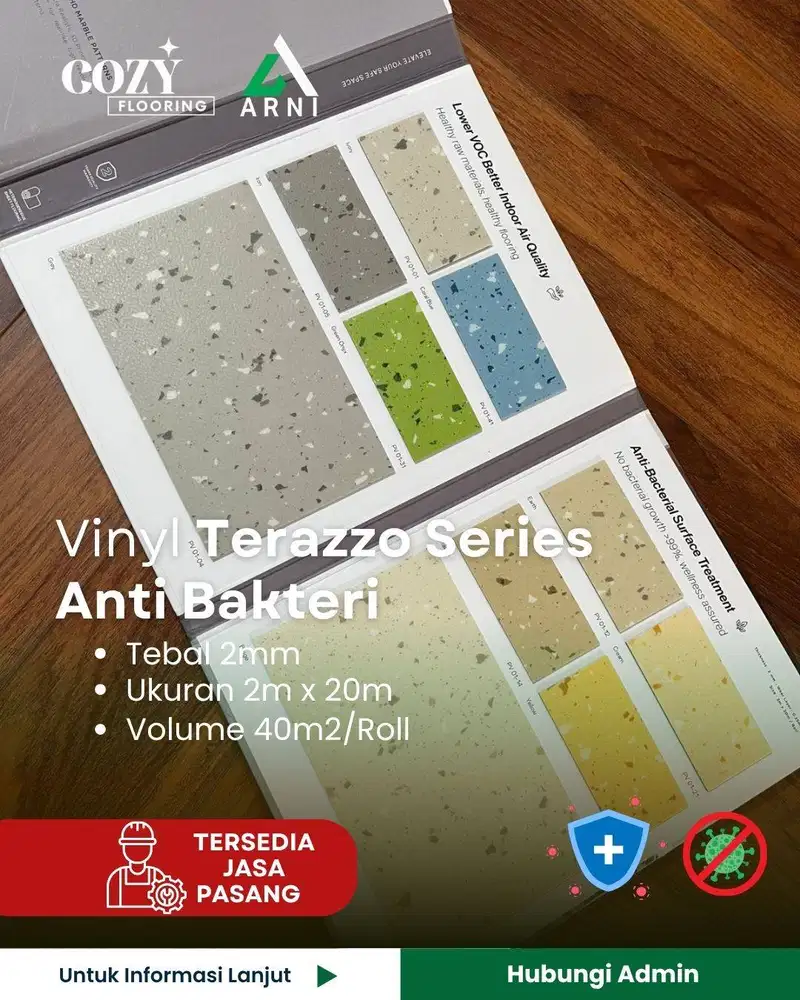 Vinyl Roll Purva Terazzo Series | Karpet Vinyl Tebal 2mm | Karpet Ruma