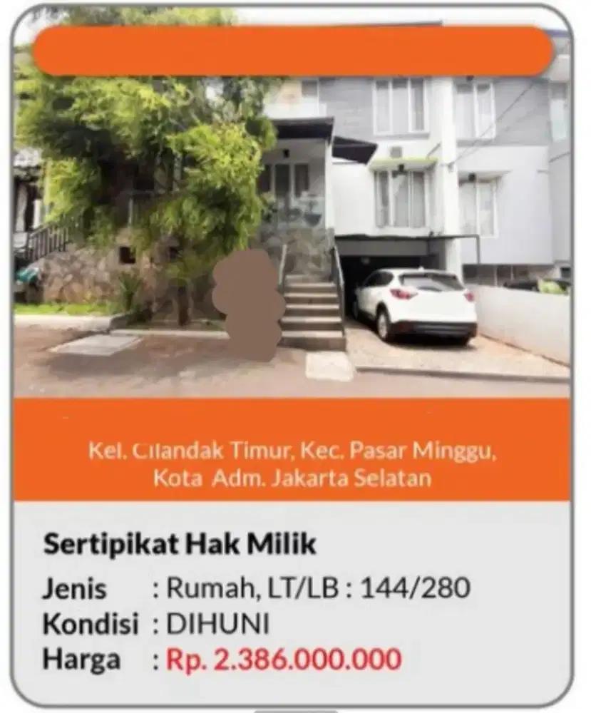 Dijual Rumah Cilandak Timur