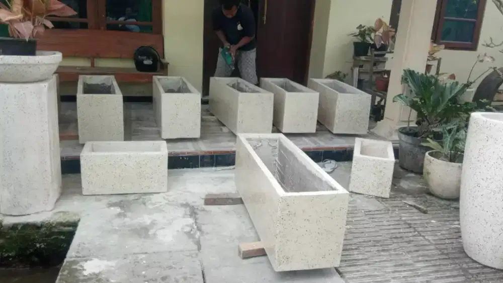 Persegi panjang potery pot tanaman