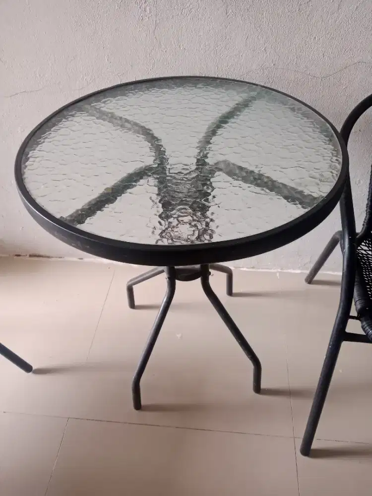 Kursi meja kaca santai