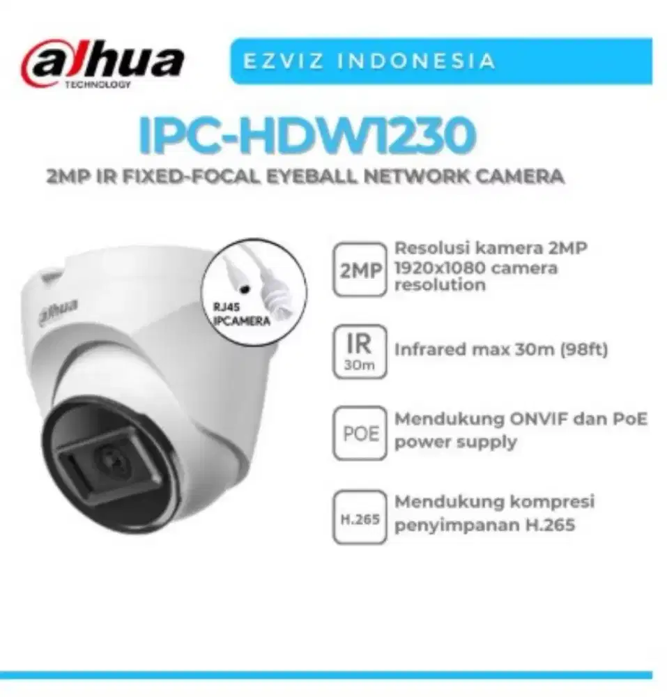 Dahua DH-IPC-HDW1230 2MP IP Camera CCTV Indoor PoE 2.8mm