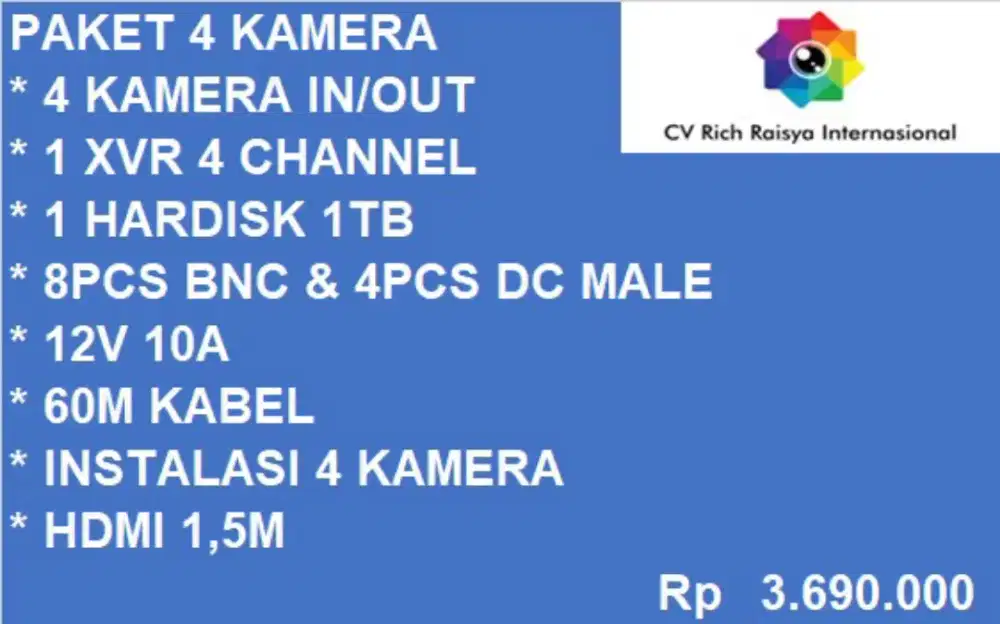 PAKET 4 KAMERA DAHUA