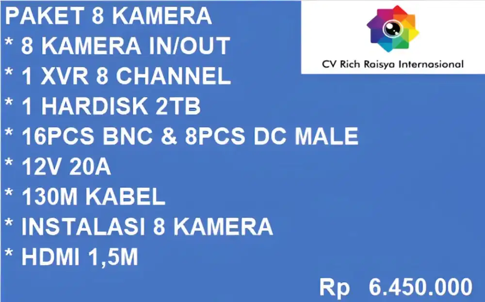 PAKET 8 KAMERA DAHUA