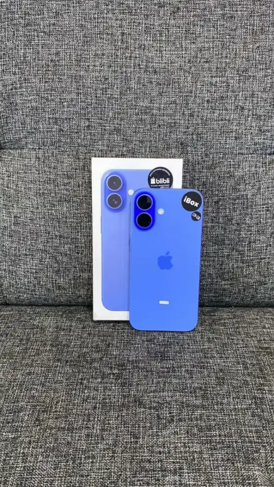iPhone 16 128GB Blue iBox ( garansi aktf s/d oktober 2026 bh 100% cc0)