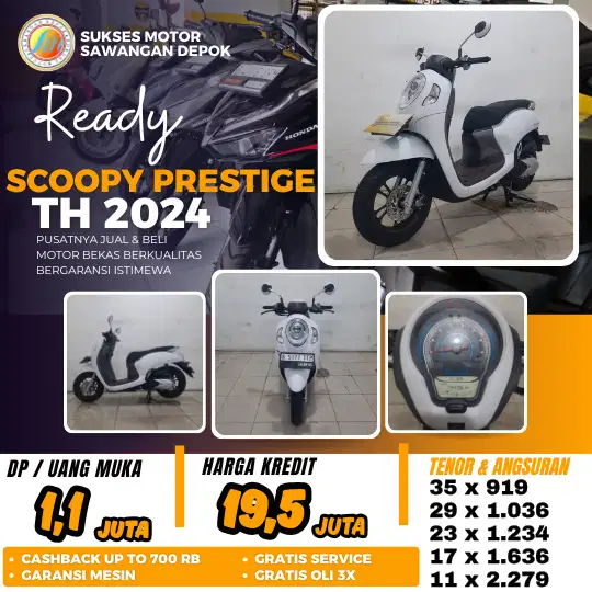 PROMO KREDIT HONDA NEW SCOOPY PRESTIGE TH 2024 MULUS BERGARANSI