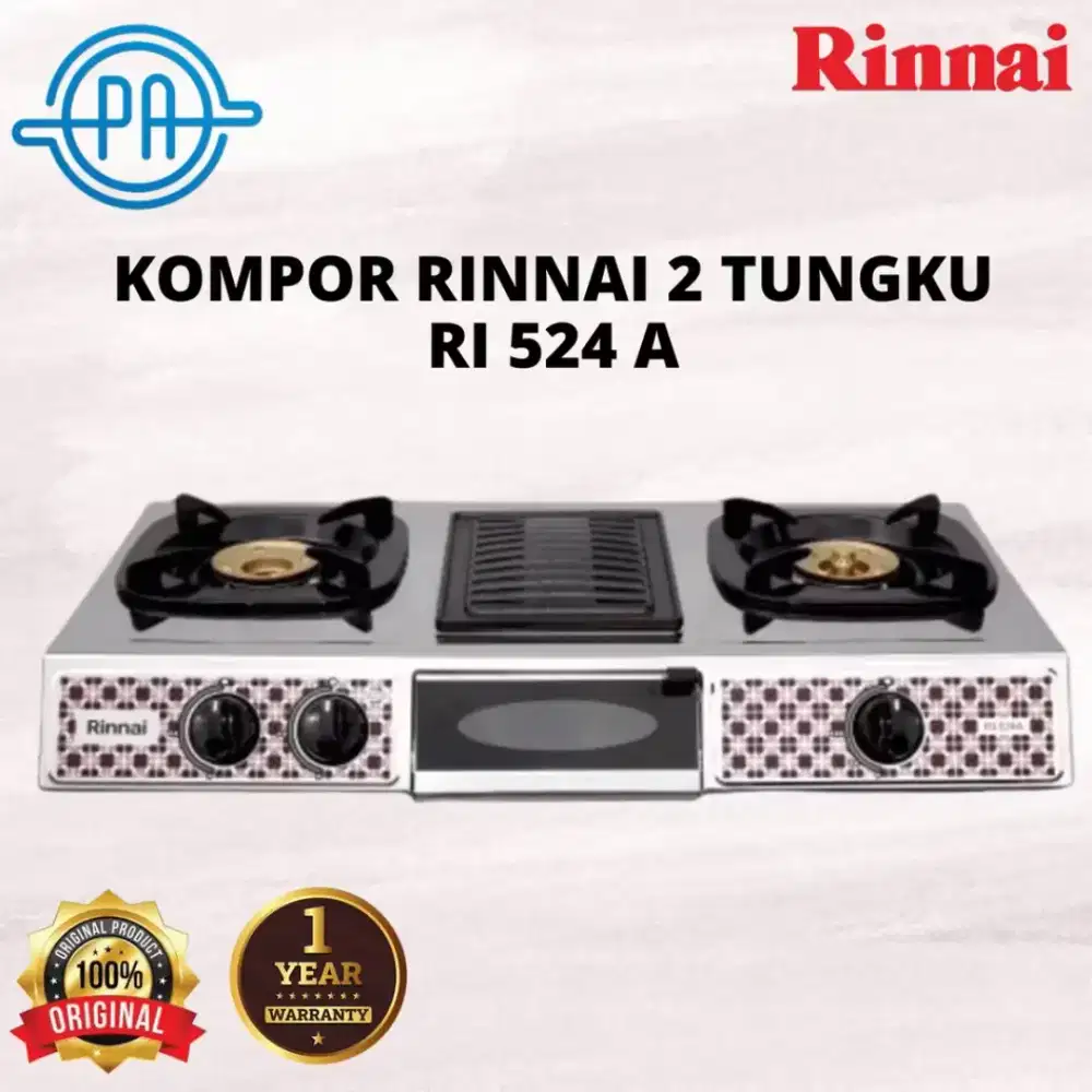 Kompor Rinnai 2 tungku Dan grill