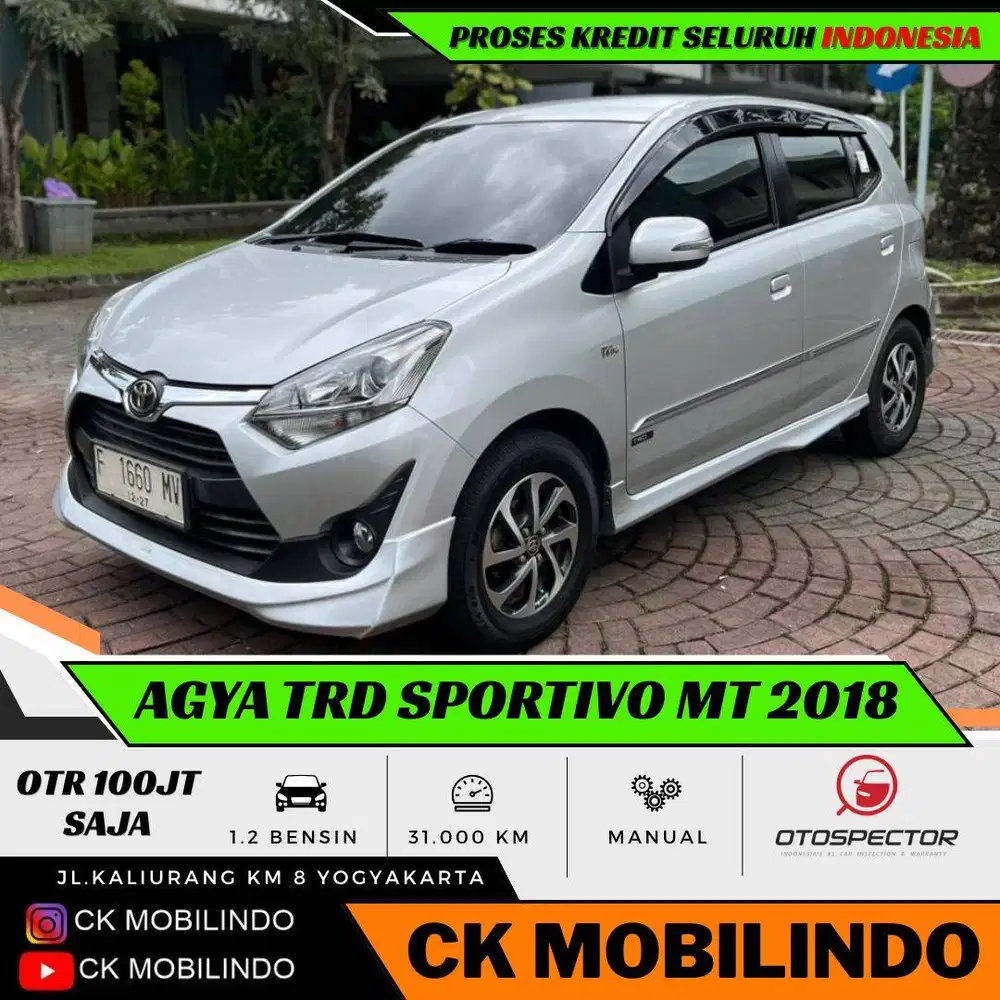 (Km31rb) Agya TRD Sportivo Manual 2018 ANTIK Pajak Baru Kredit Murah