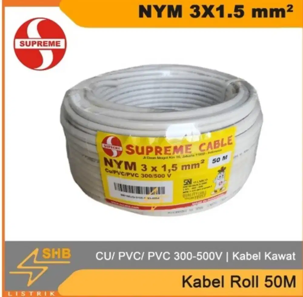 kabel nym 3x1.5mm supreme @50mtr 1roll