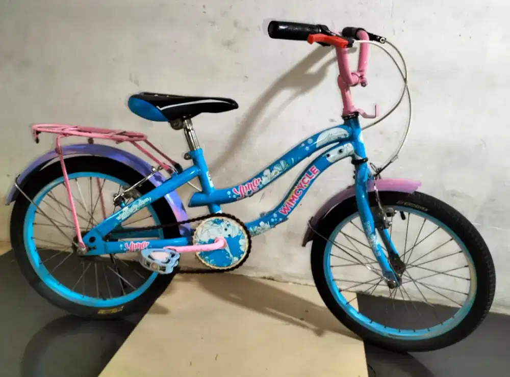 Sepeda anak ukuran 18 wimckey kondisi normal untuk usia 6/7/8 tahun