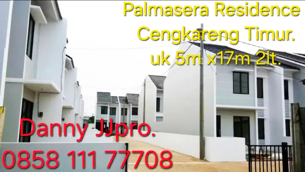 Palmasera Residence rumah cluster 2lt jual murah ,5m x 17m , komplek