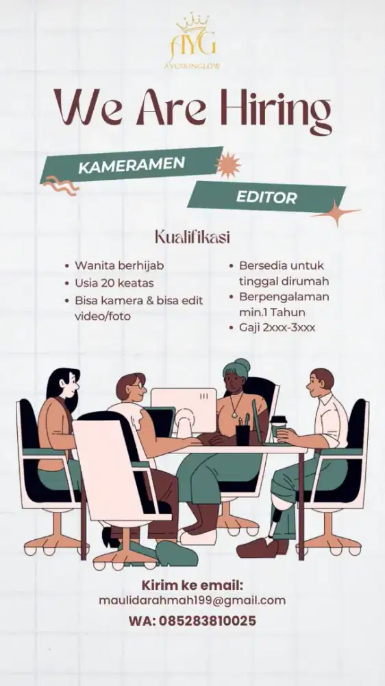 Lowongan kerja editor kameramen dan konten kreator