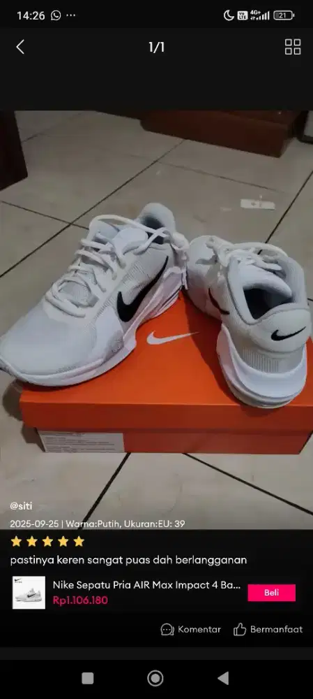 Nike Sepatu AIR Max Impact 4 Basketball - White [