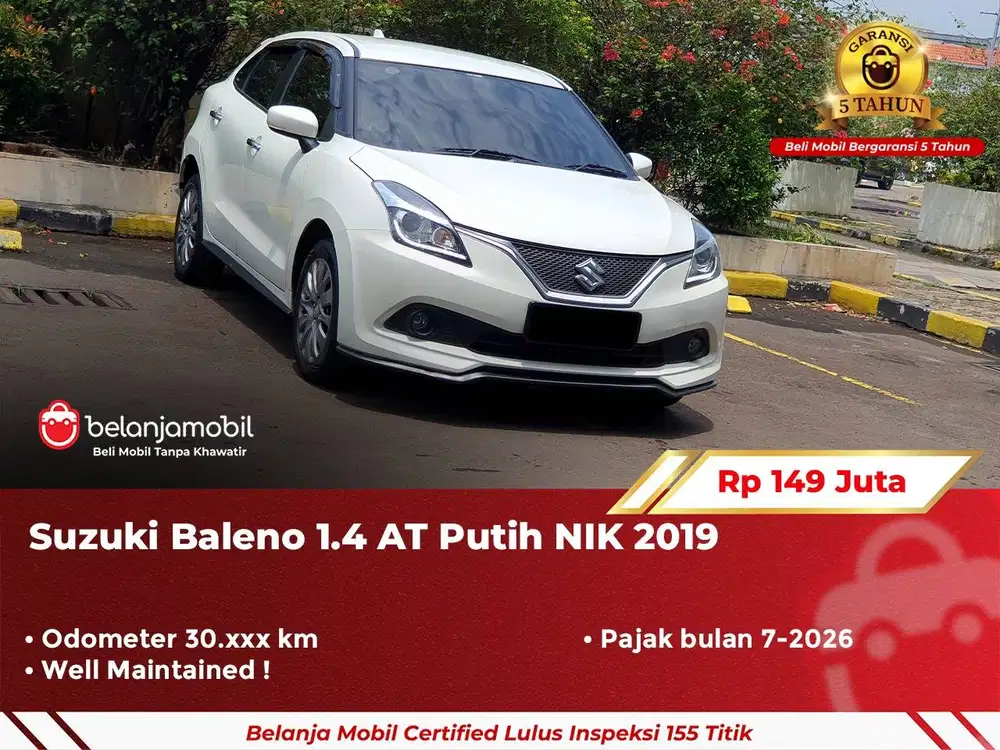 [ GARANSI 5TH ] Suzuki Baleno 1.4 AT Putih NIK 2019/2020