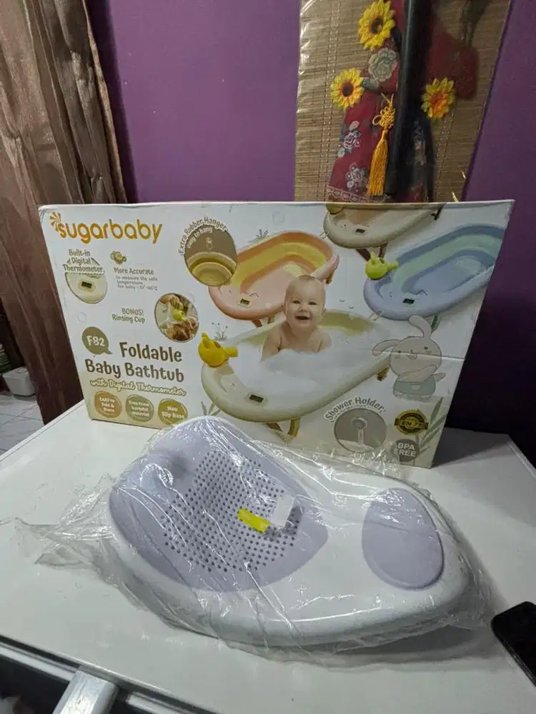 Baby bathup sugar baby with thermometer + sugar baby dudukan mandi
