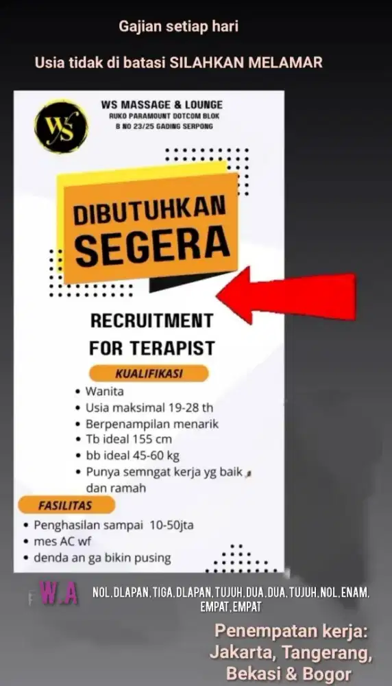 Lowongan Therapist WANITA glow inc spa