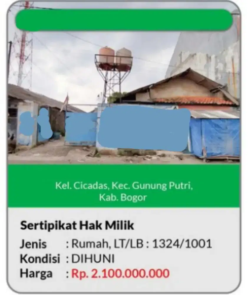 Dijual Rumah Gunung Putri Bogor