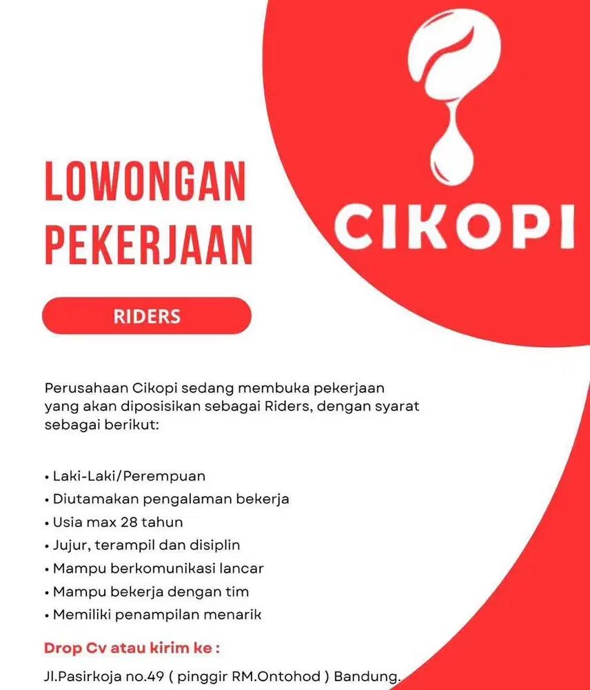 Lowongan pekerjan buat kopi keliling