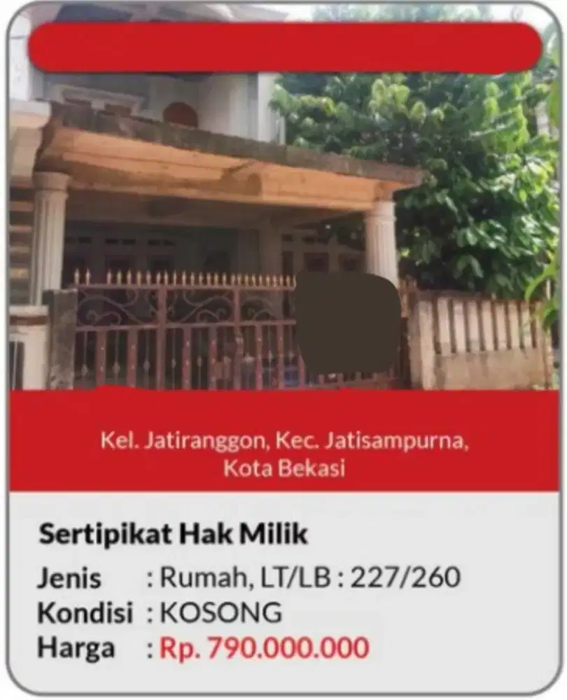 Dijual Rumah Jatiranggon Bekasi