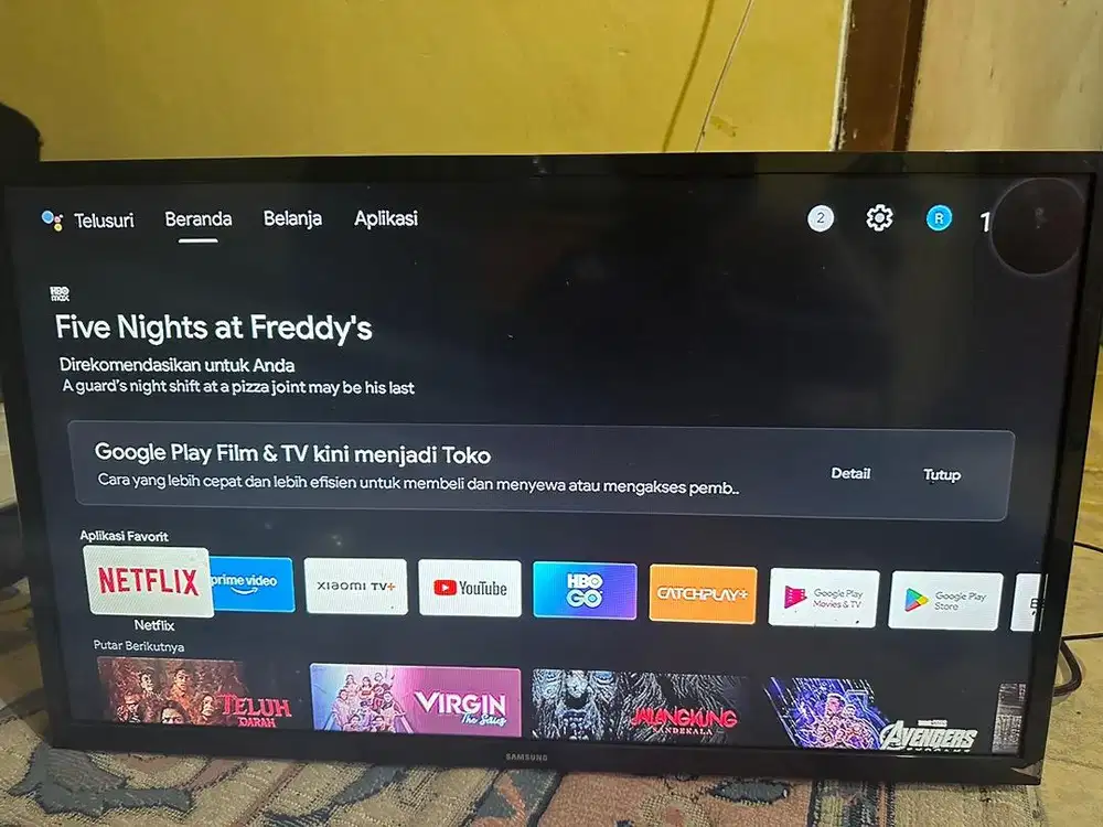 jual tv samsung 32inc + xiaomi stick tv android
