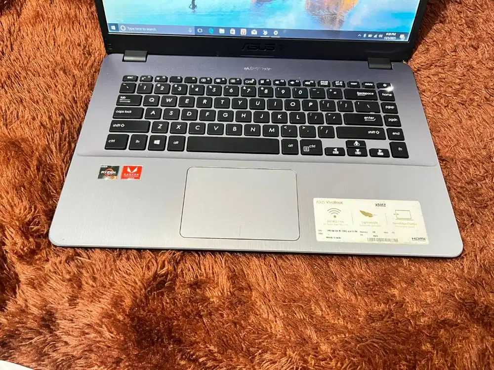 Laptop asus vivobook x505z silver Amd ryzen 3 2200U 2.5Ghz 8gb ram