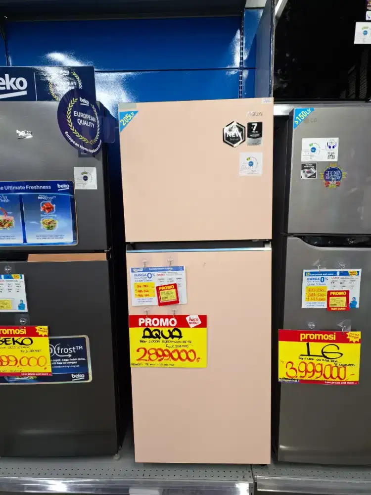 PROMO TERBATAS KULKAS 2PINTU AQUA BISA CICIL DENGAN AEON FAST